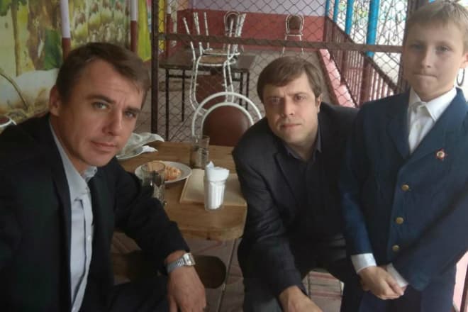 Александр Ильин и Игорь Петренко на съемках фильма «Чернобыль» в 2019 году