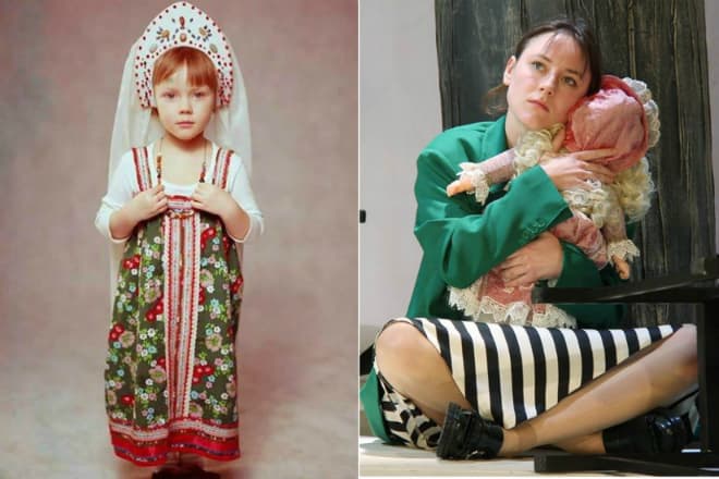 Полина Чернышова в детстве и сейчас