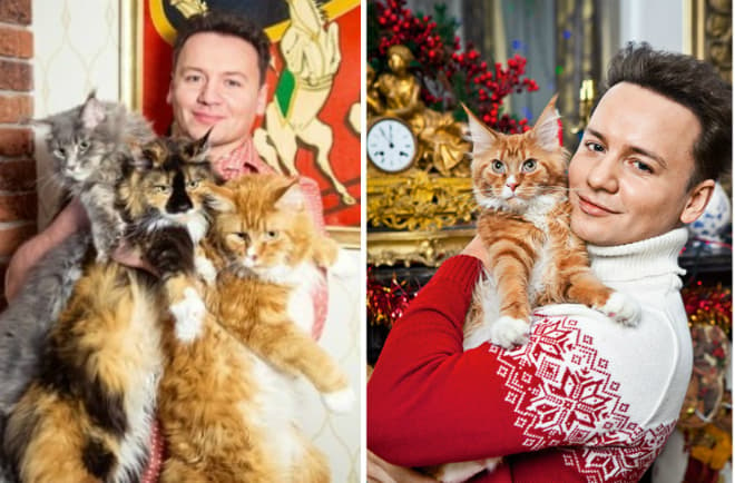 Александр Олешко и его кошки