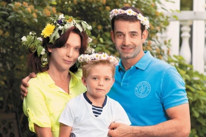 Ольга Дроздова с сыном и мужем