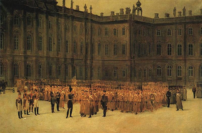 Николай I перед строем лейб-гвардии Саперного батальона во дворе Зимнего дворца 14 декабря 1825 г. Николай I перед строем лейб-гвардии Саперного батальона во дворе Зимнего дворца 14 декабря 1825 г.