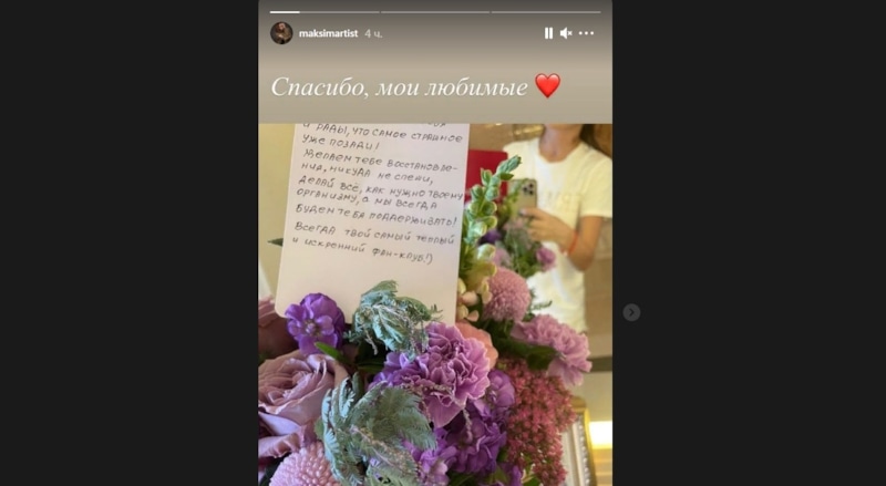 Скриншот со страницы МакSим Скриншот со страницы МакSим