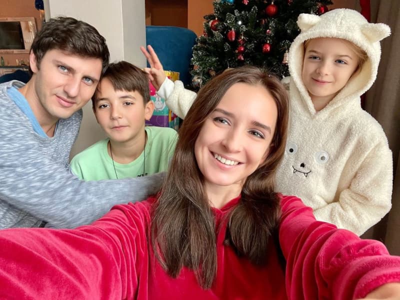 Маргарита Марсо и Павел Марсо с детьми