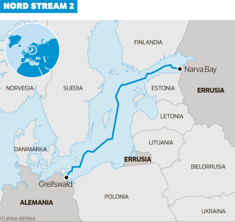 Схема северный поток 2 газопровод на карте