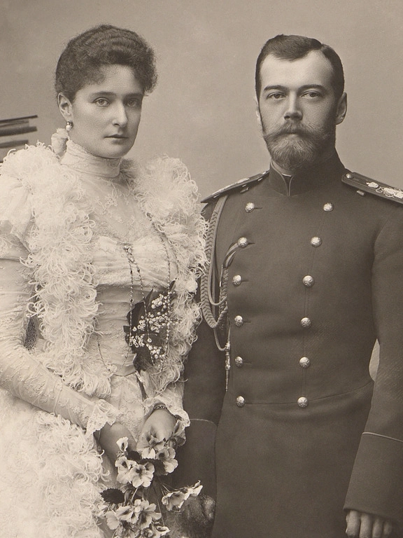 Tsesarevich Nicholas with fiancee Princess Alix of Hesse and future sisters-in-l