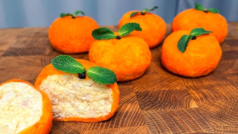 Сырные мандаринки: закуска для праздника Сырные мандаринки: закуска для праздника