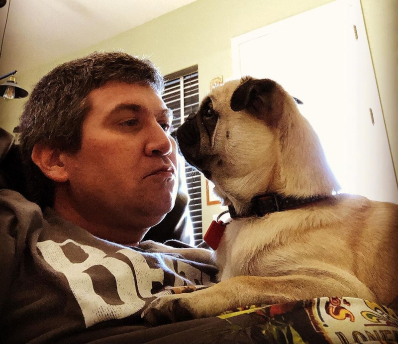 Бенджи Грегори и его собака Ганс