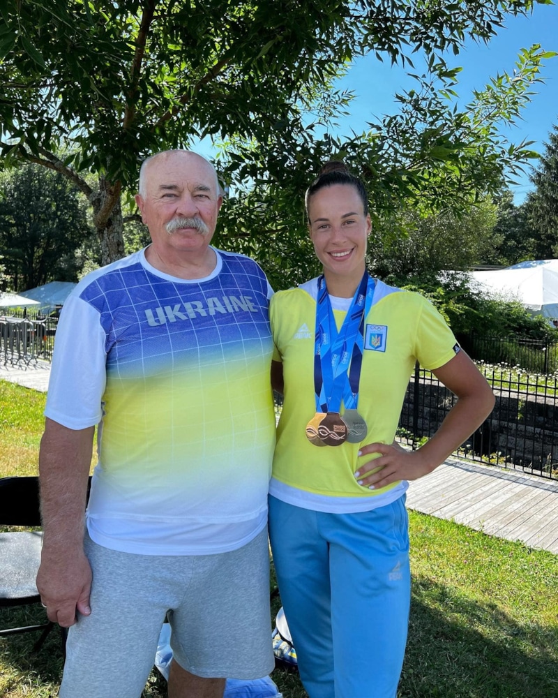 Людмила Лузан и ее тренер Николай Мацапура