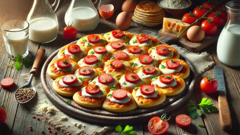 Оладьи-пицца: сочетание русской и итальянской кухни