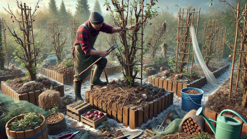 Уход за кустарниками осенью: обрезка и мульчирование