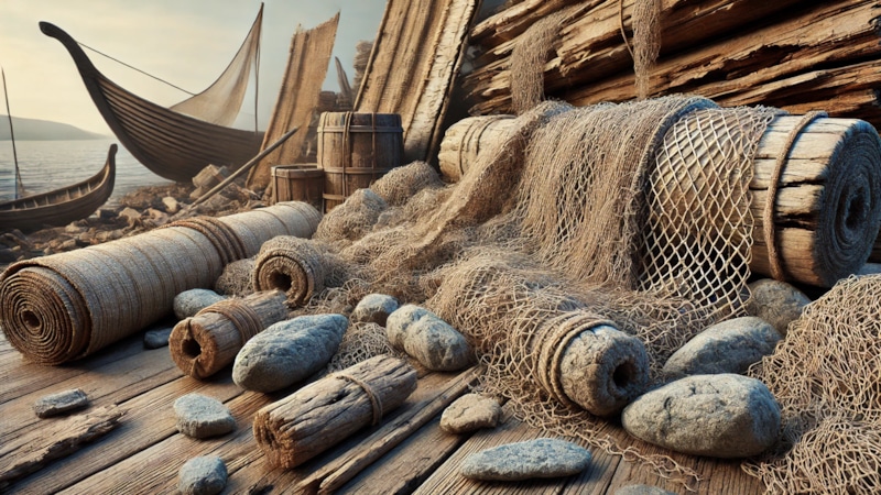 Древние сети и каменные грузила