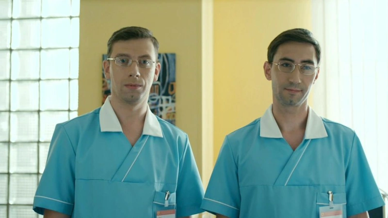 Роман Гредин и Алексей Богданов в сериале «Интерны»