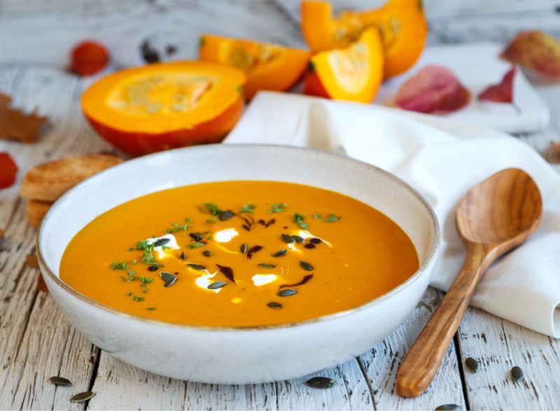 Осенний суп-пюре: свекла и тыква