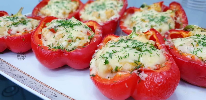 Фаршированные перцы: картофель и бекон