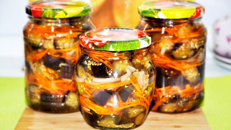 Баклажаны с морковью: вкусная заготовка