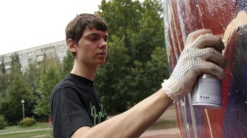 Big Russian Boss рисует граффити