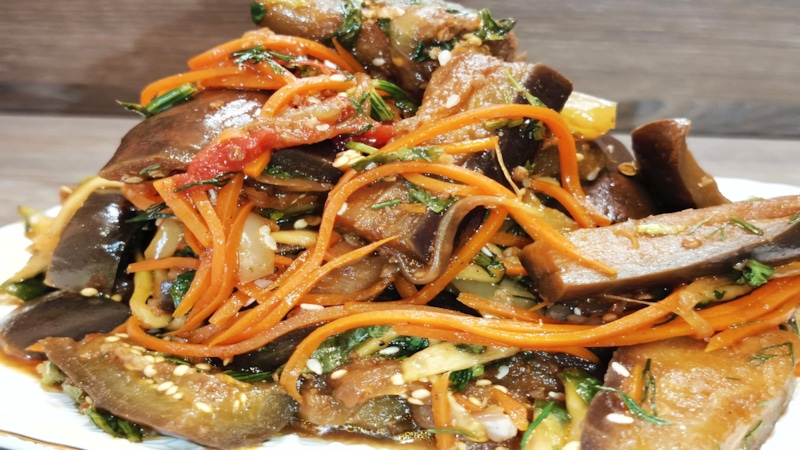 Баклажаны по-корейски: пряная закуска