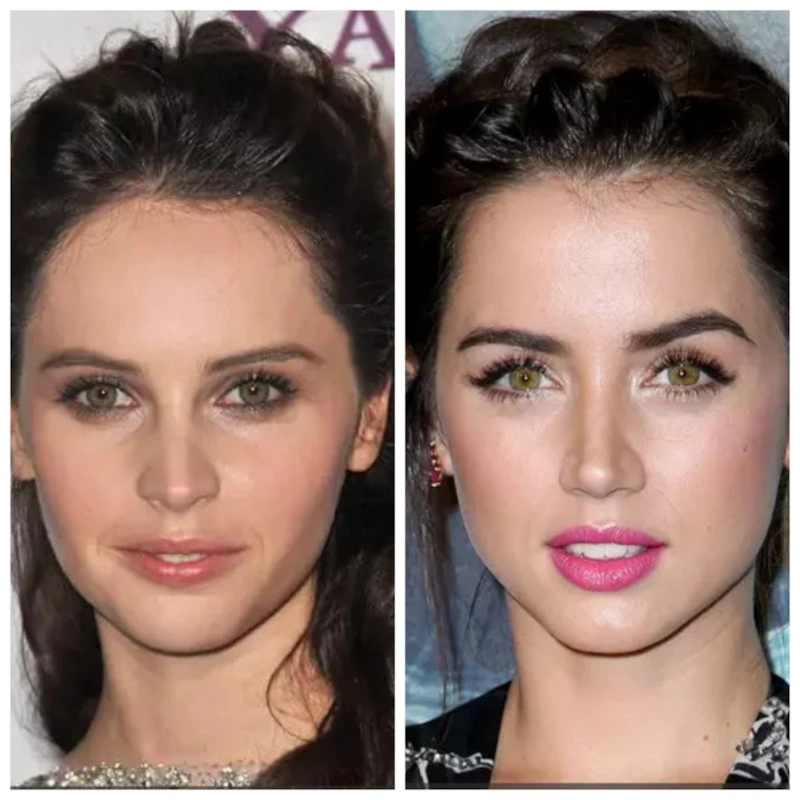 Фелисити Джонс и Ана де Армас (похожи)