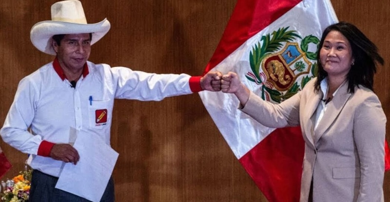 Педро Кастильо и Кейко Фухимори