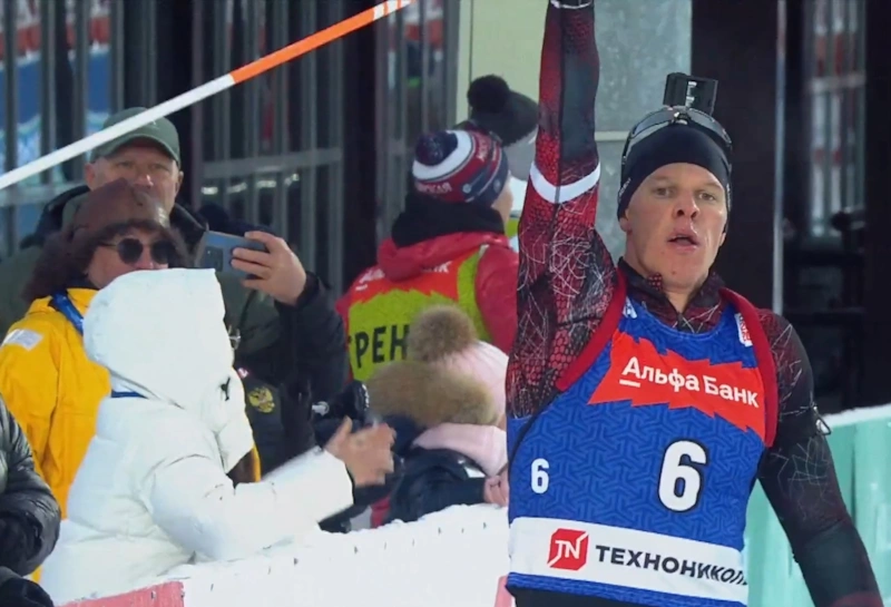 Кирилл Бажин в гонке преследования Кубка России в Ханты‑Мансийске