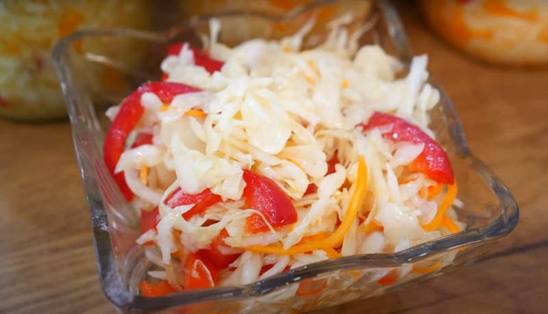 Зимний салат: капуста, тыква, перец