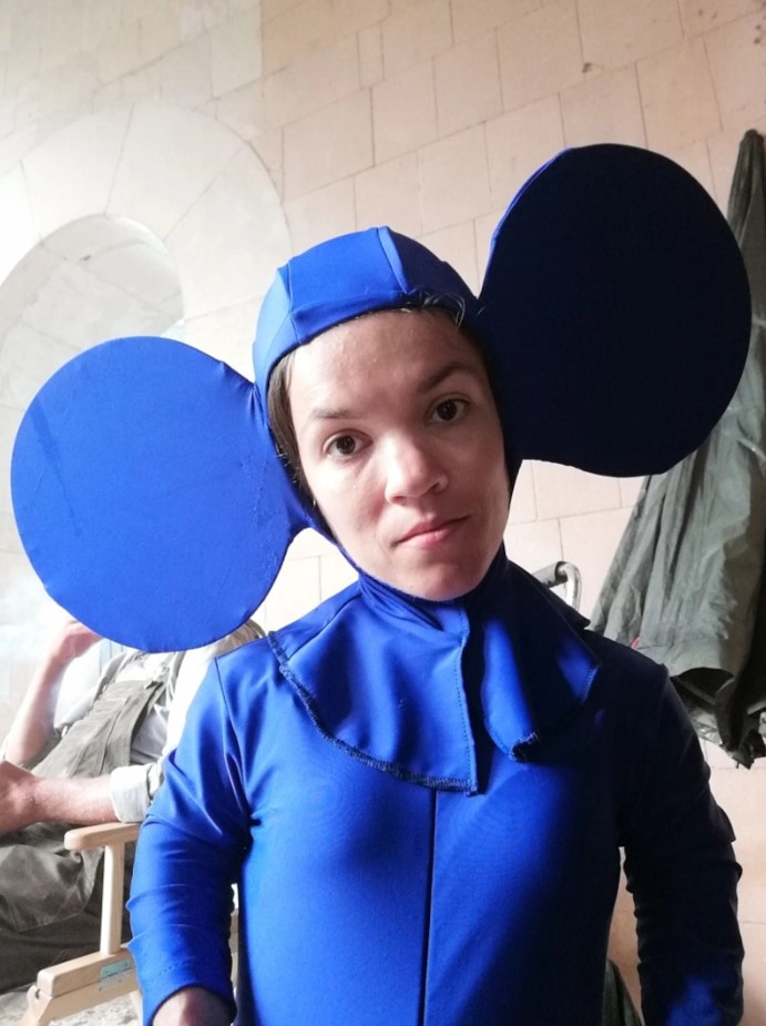 Катерина Чередник на съемках фильма «Чебурашка»