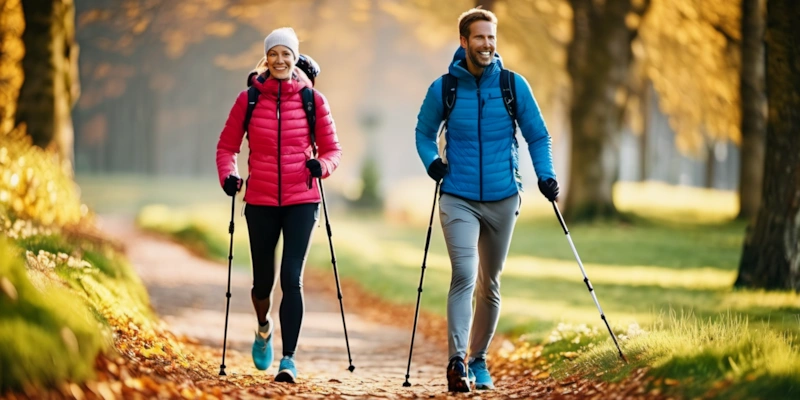 Скандинавская ходьба с палками: тренировка всего тела