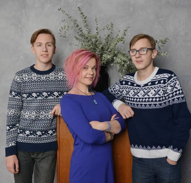 Наталия Вяль с детьми