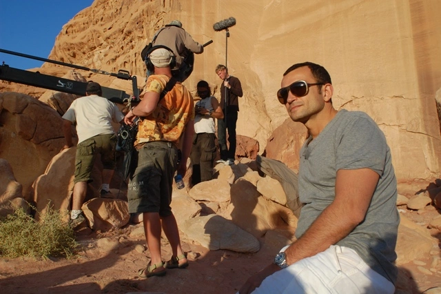 Александр Орлов на съемках фильма «Бедуин»