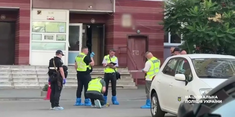 Место убийства полковника СБУ Ивана Воронича в Киеве