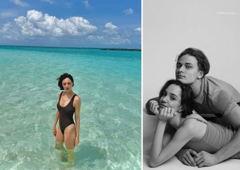 Евгения Медведева отдыхает на райском острове с новым парнем