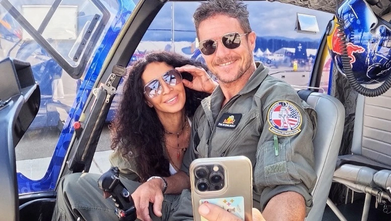 Феликс Баумгартнер с женой Микаэлой Шварценберг