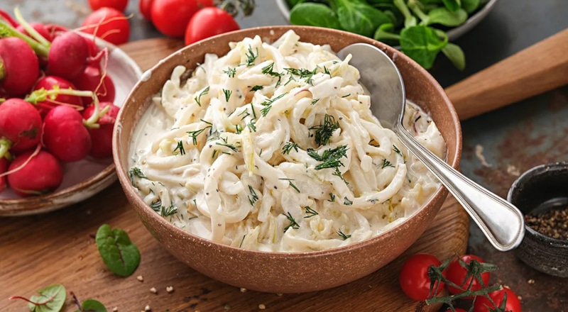 Морское угощение: кальмары в сметане