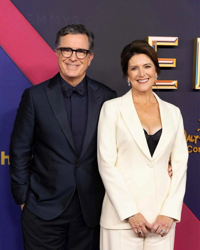 Стивен Кольбер с женой Стивен Кольбер с женой