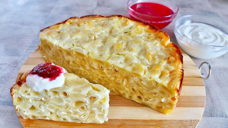 Творожный макаронник: хрустящая корочка