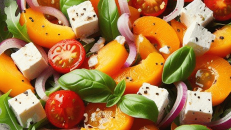 Сочный салат: абрикосы и фета