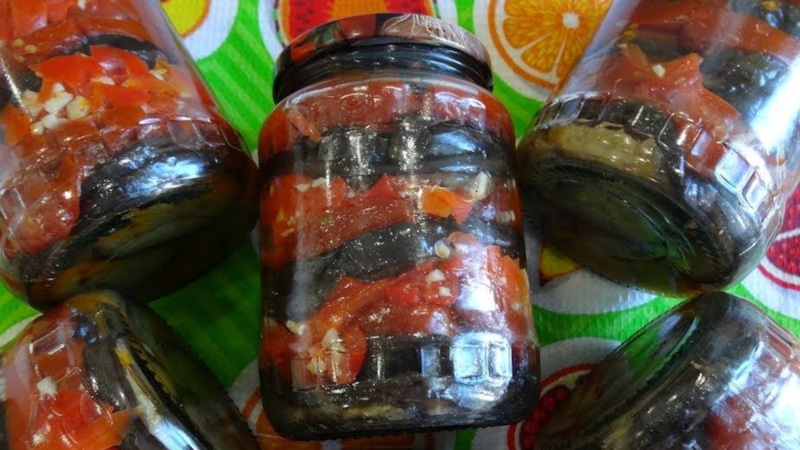 Баклажаны с томатами: зимняя заготовка