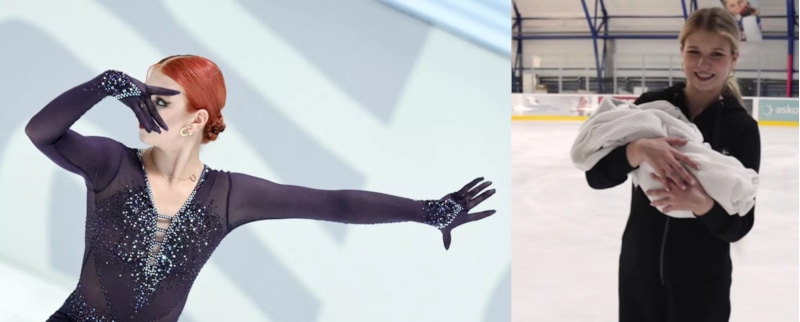 Трусова вышла на лед с новорожденным младенцем 