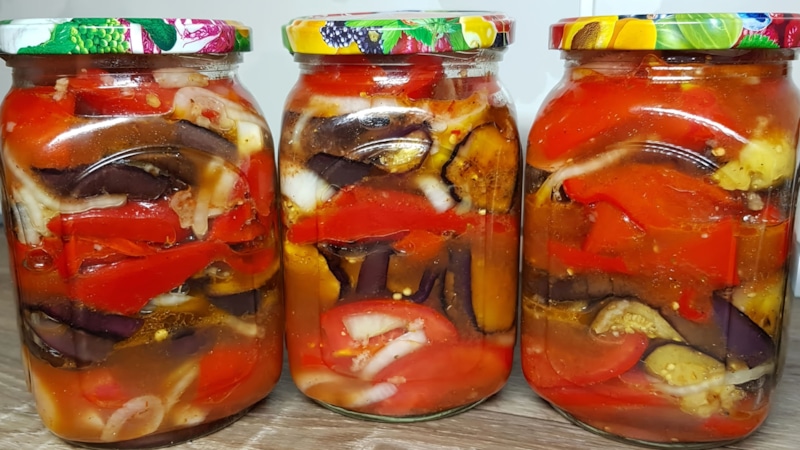 Баклажаны и овощи: заготовка на зиму