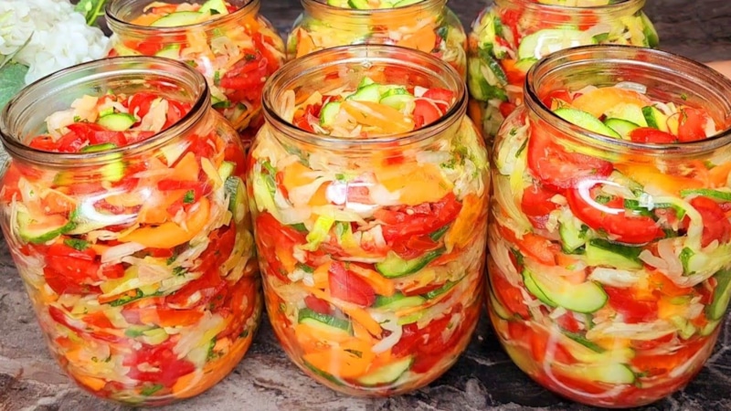 Овощная заготовка: салат на зиму