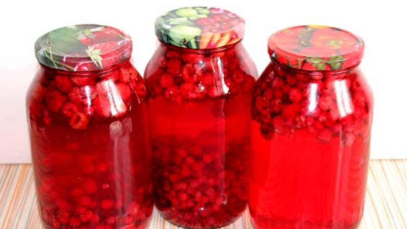 Яркий компот: красная смородина и малина на зиму
