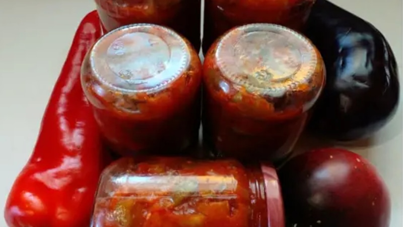 Овощной гарнир: баклажаны и перец Овощной гарнир: баклажаны и перец