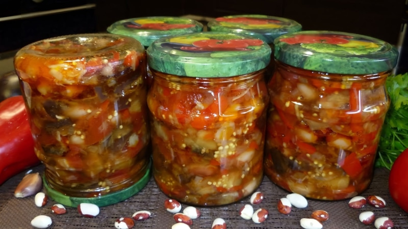 Идеальная закуска: баклажаны с фасолью