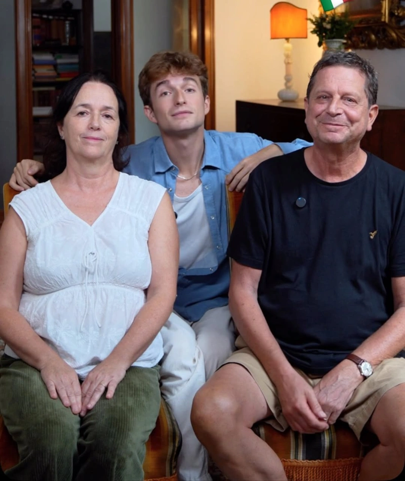 Итальянский писанист Лоренцо Баньяти с родителями