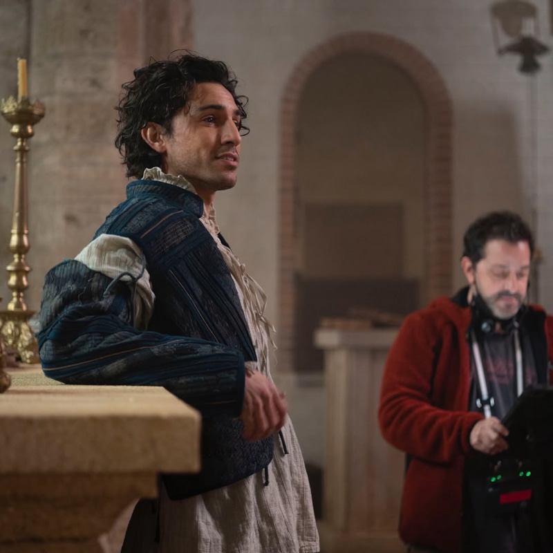 Джэми Уорд на съемках фильма «Джульетта и Ромео»