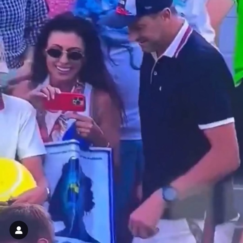 Петр Щерек с женой на матче Камиля Майхшака