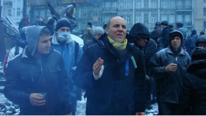 Андрей Парубий на Евромайдане