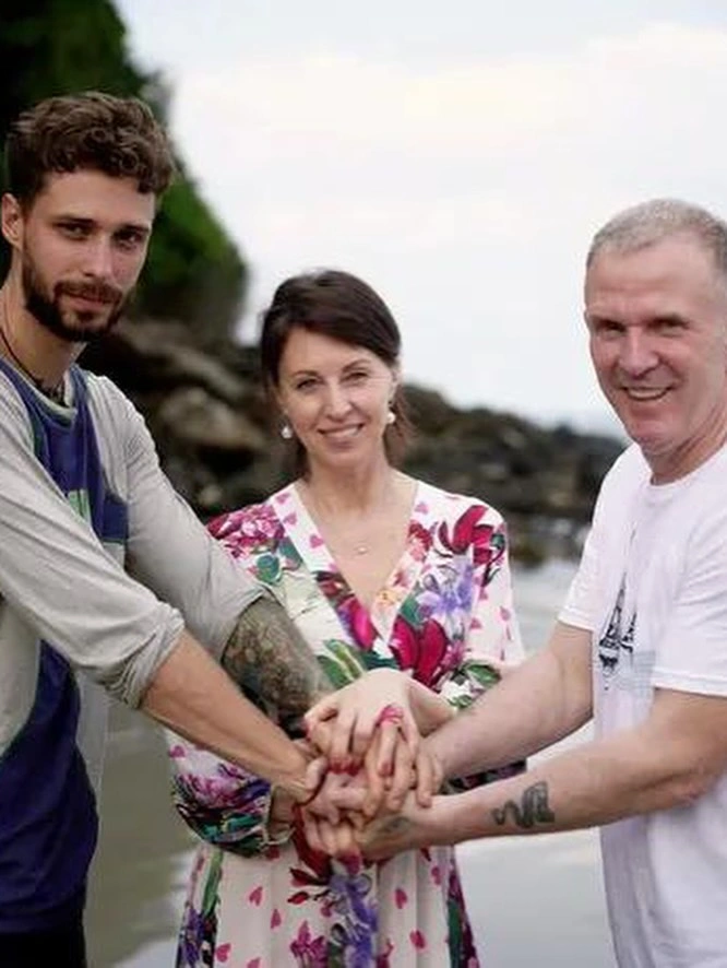 Наталья Сенчукова с Виктором Рыбиным и сыном Василием Рыбиным