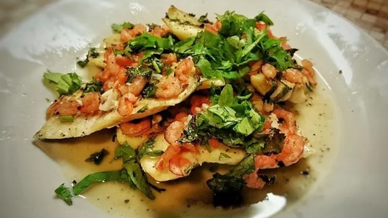 Рыбное карри: треска и креветки