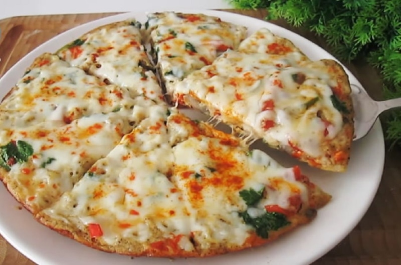 Овощная пицца: сливки и сыр
